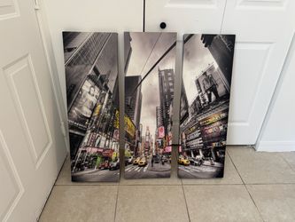 New York City Times Square 3-Panel Canvas Wall Art