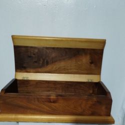 1979 HANDMADE WOODEN MÚSICAL JEWELRY BOX 17"×8"×6"