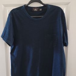 RRL Double RL Ralph Lauren Indigo Slub Cotton Pocket T Shirt Size L Corey Cunningham Halloween Ends 