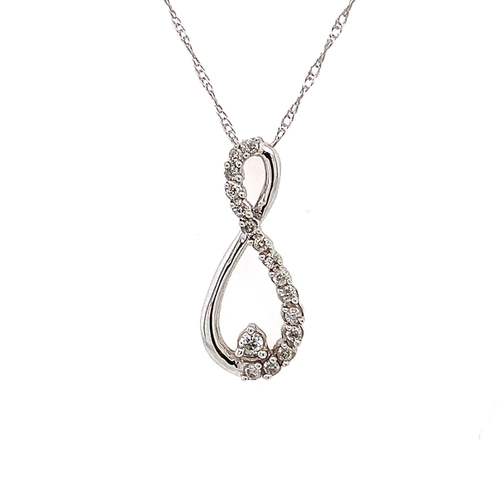 14k Diamond Infinity Necklace