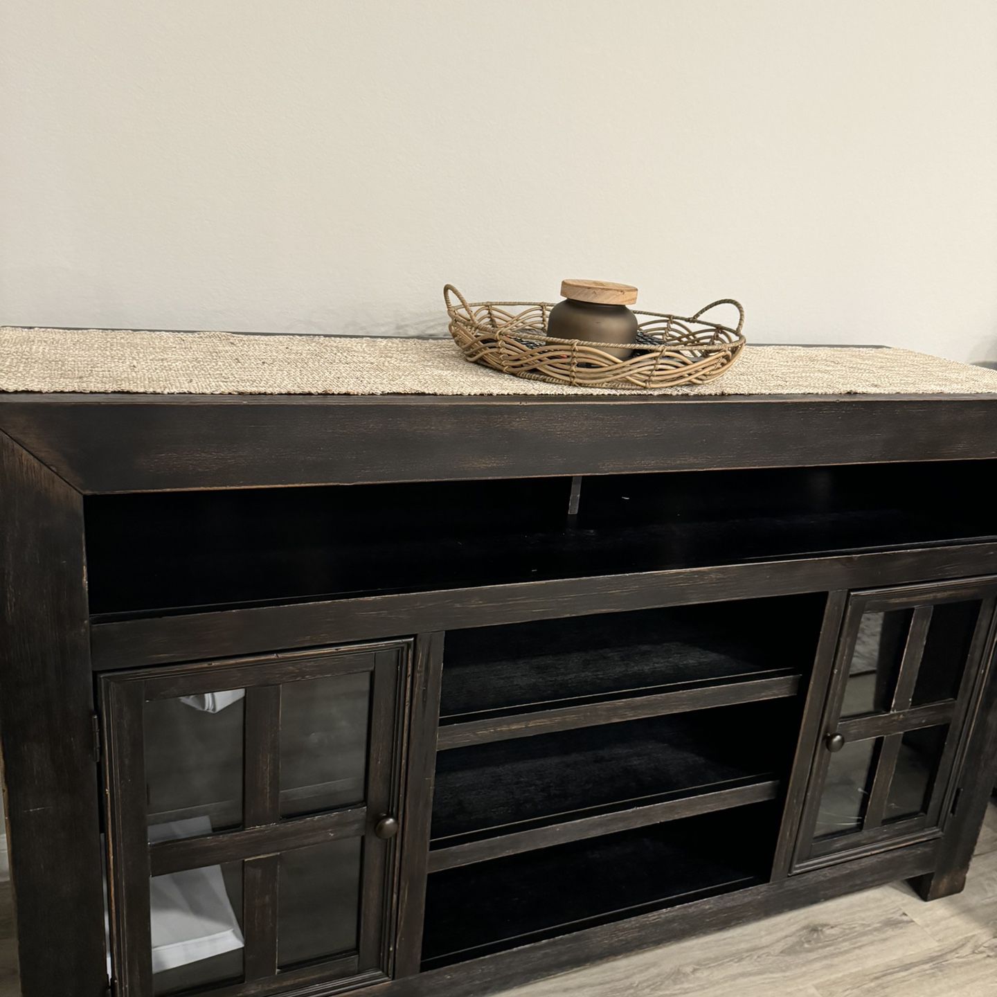 Dark Rustic Style TV Stand - SOLID WOOD! 