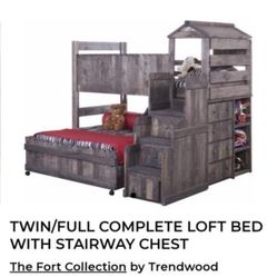 Loft Twin Over Full Fort Bunkbed