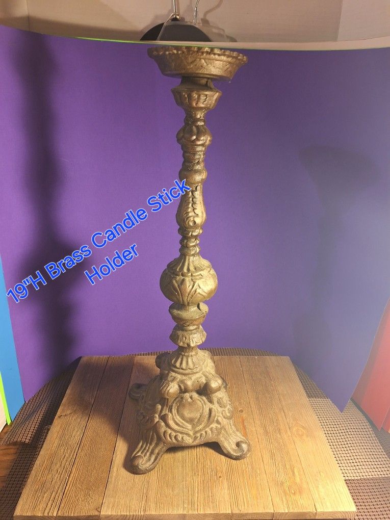 19" Brass Candle Stick Holder-$175.00