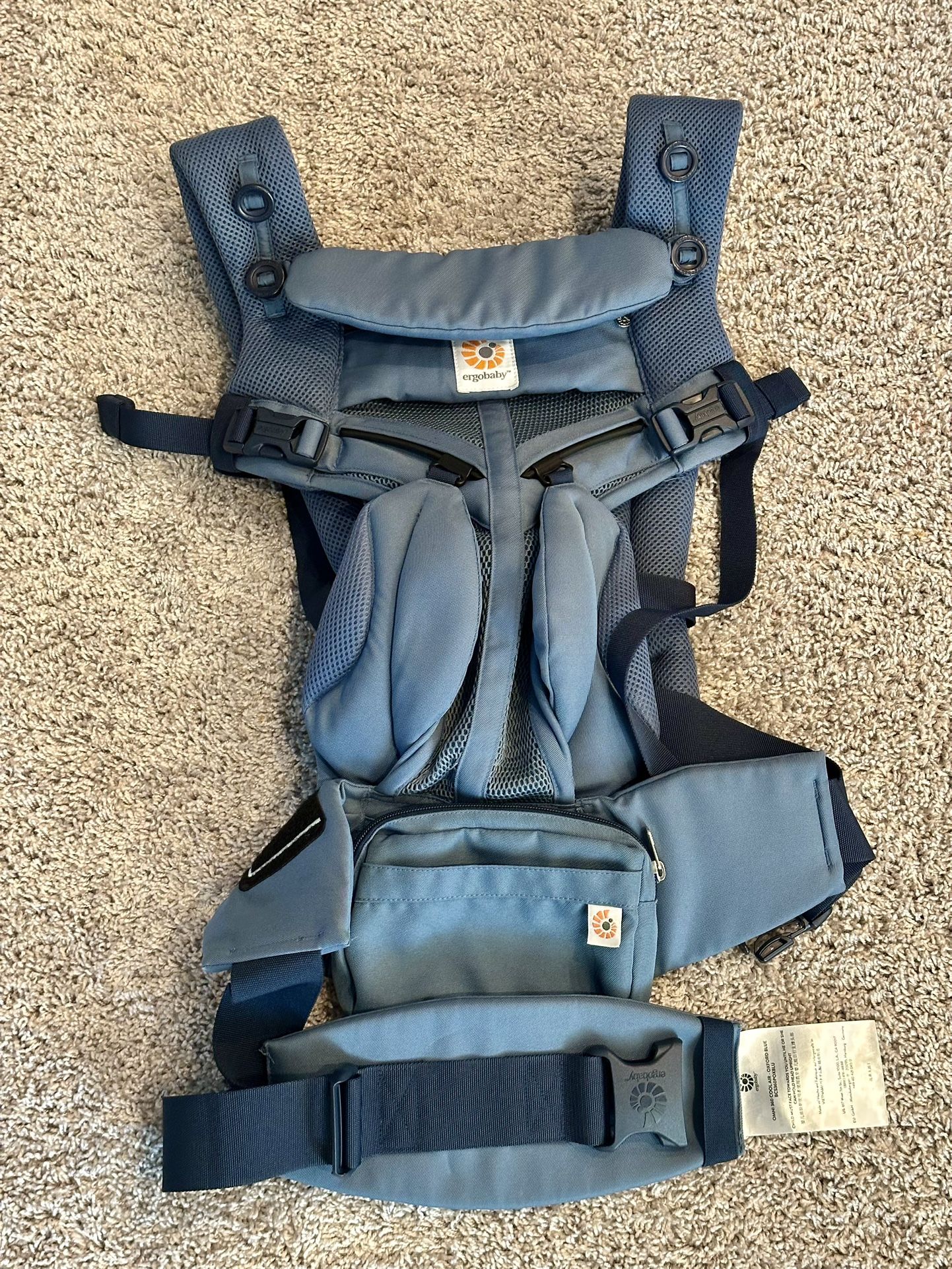 Ergobaby Omni 360 All-Position Baby Carrier for Newborn to Toddler with Lumbar Support & Cool Air Mesh (7-45 Lb), Oxford Blue