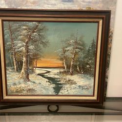 Hand Painted Art Framed  30x25