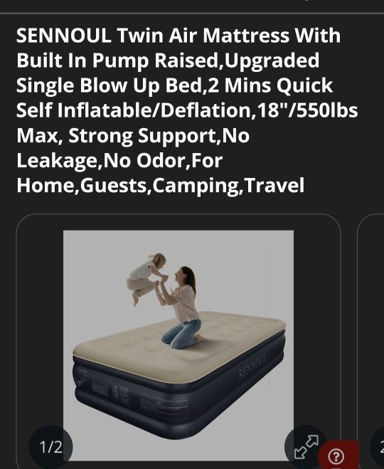 Colchon Inflable Twin Aguata Hasta 550 Libras