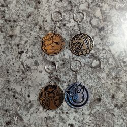 4x Pokemon Handmade Keychains 