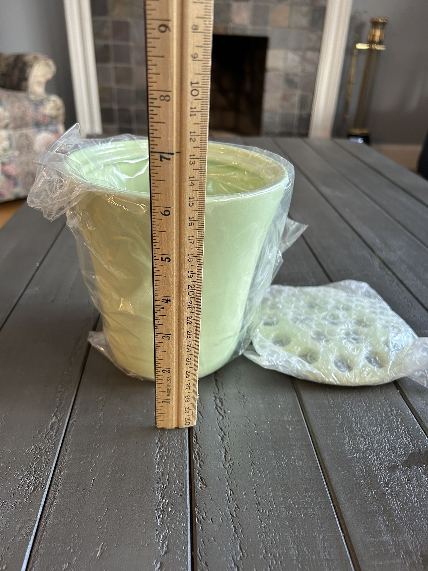 One flower arranging vase (brand new), and one Pink planter pot