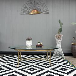 Vintage Labarge Hollywood Regency Brass and Glass Coffee Table . 