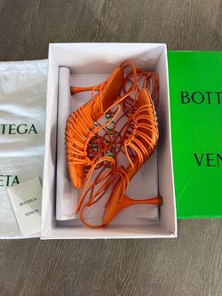 Trendy Tangerine Lace-up Strappy Heels size 7