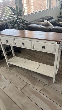 Farmhouse Console Table with 3 Drawers