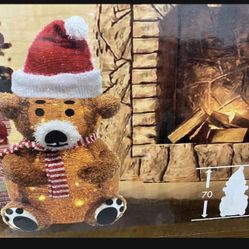 2ft Christmas Bear With LED Light 