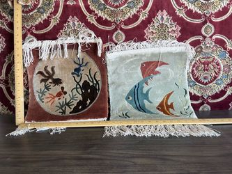 2 Small Chinese Silk Mats