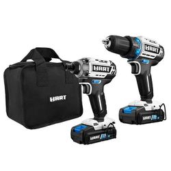 HART 20-Volt Cordless Brushless Drill and Impact Combo Kit with 2 Batteries