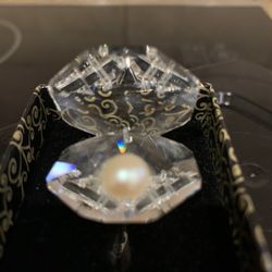 Swarovski Authentic Crystal Shell With Pearl Brsnd New