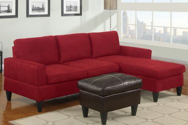 New Red Micro Fiber Sectional! With ottoman!