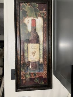 Kirklands Wood Frame Wine Wall Decor