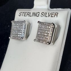 925 Silver CZ Stud Earrings 