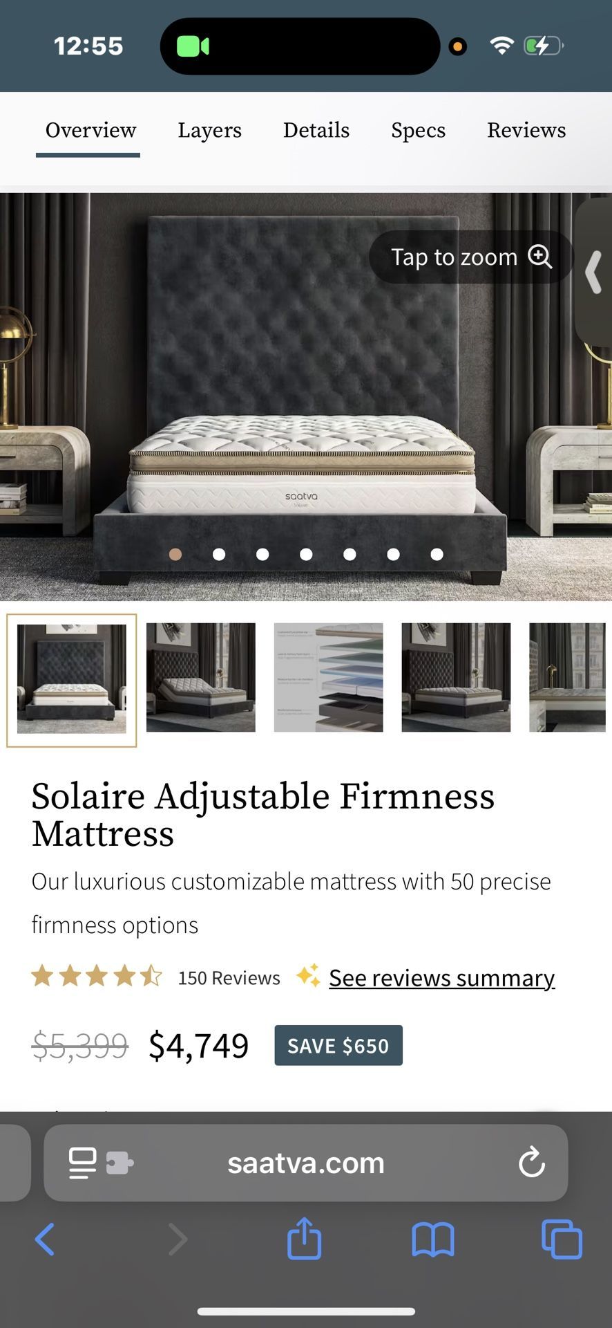 King Size saatva Bed and frame whole set PRICE NEGOTIABLE i Bought it for 4500$