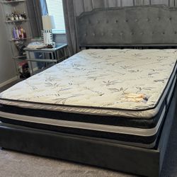 Gray Queen Storage Bed, Dresser And Set Of Nightstands