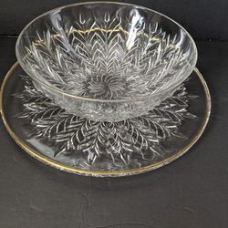 Large Serving Bowl with Matching Serving Platter