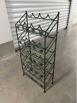 Wrought Iron Floral Wine Rack