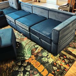 Blue velvet Couch