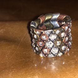 Vintage fashion, rhinestone stretch ring