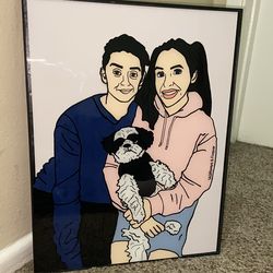 Glass Paintings Family, Friends, Pets, Anime & Cartoon Portraits Available LOCATED IN COVINA