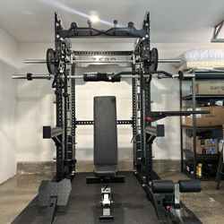 Smith Machine 400 | Adjustable Bench | 245lb Cast Iron Olympic Weights | 7ft Olympic Bar | Fitness | Gym Equipment | FREE DELIVERY/INSTALLATION 🚚 🛠️