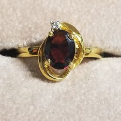 Costume Jewelry FAUX Ruby Ring - Size 7