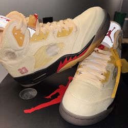 Air Jordan 5 x OFF WHITE “Sail” SIZE 10.5