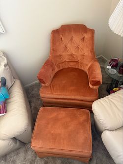 ottoman Vintage rocking chair with rolling Otto