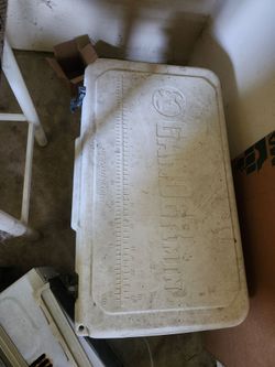 Fishing Cooler with Fish Ruler Lid