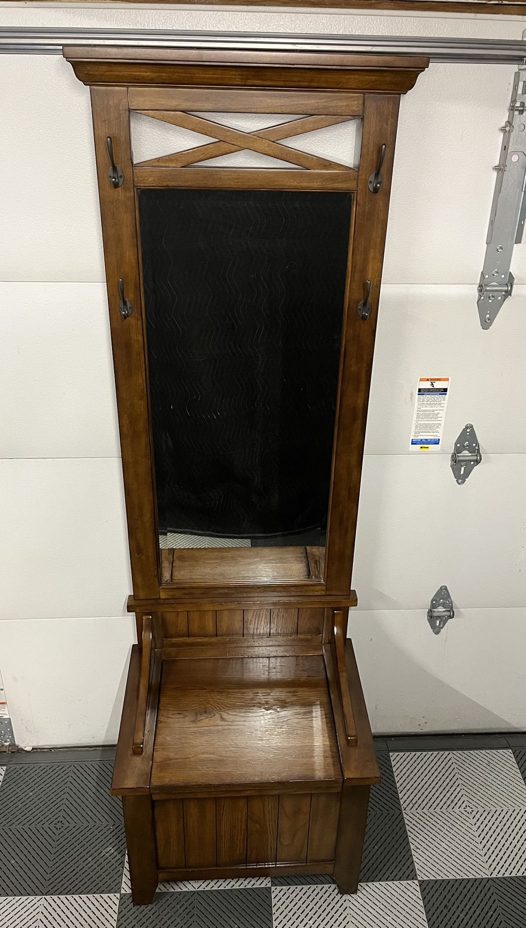 Hall Tree Base and Mirror w/ storage
