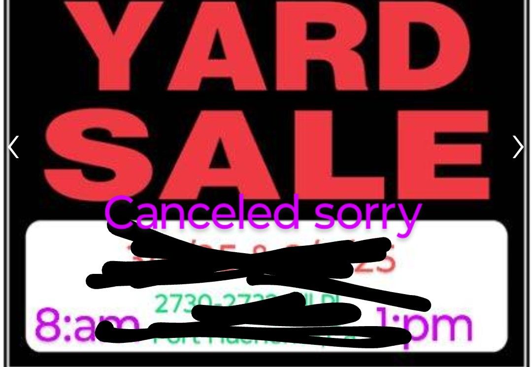 YARD SALE Canceled