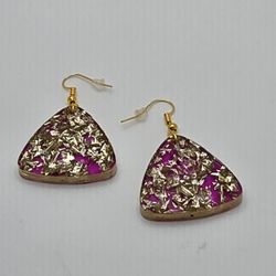 Gold and Pink Earrings 