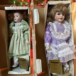 2 Seymour Mann Porcelain Dolls collection. 