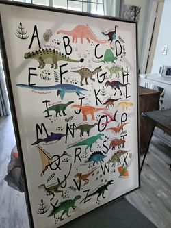 ABC ,s DINOSAURS ON CANVAS 37h 25w 45 Obo