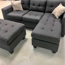 Sectional With Ottoman In Stock For Immediate Delivery 