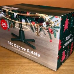 COOLWUFAN Musical Rotating Christmas Tree Stand with Remote Control, 360-Degree