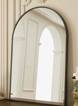 Arched wall mirror black