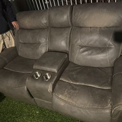 2 Sillones Y 2 Mesas Con Cristal De Vidrio 