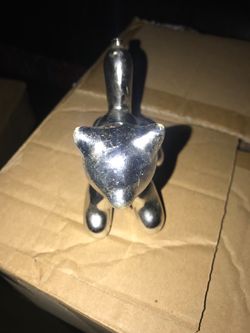 Silver Metal Cat Figurine