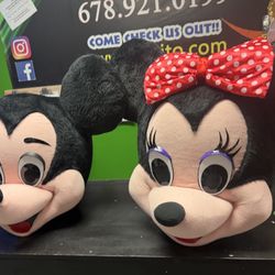 Mickey & Minnie Mascot Heads (Adult Size) – Minnie Red Bow – Both for $400 