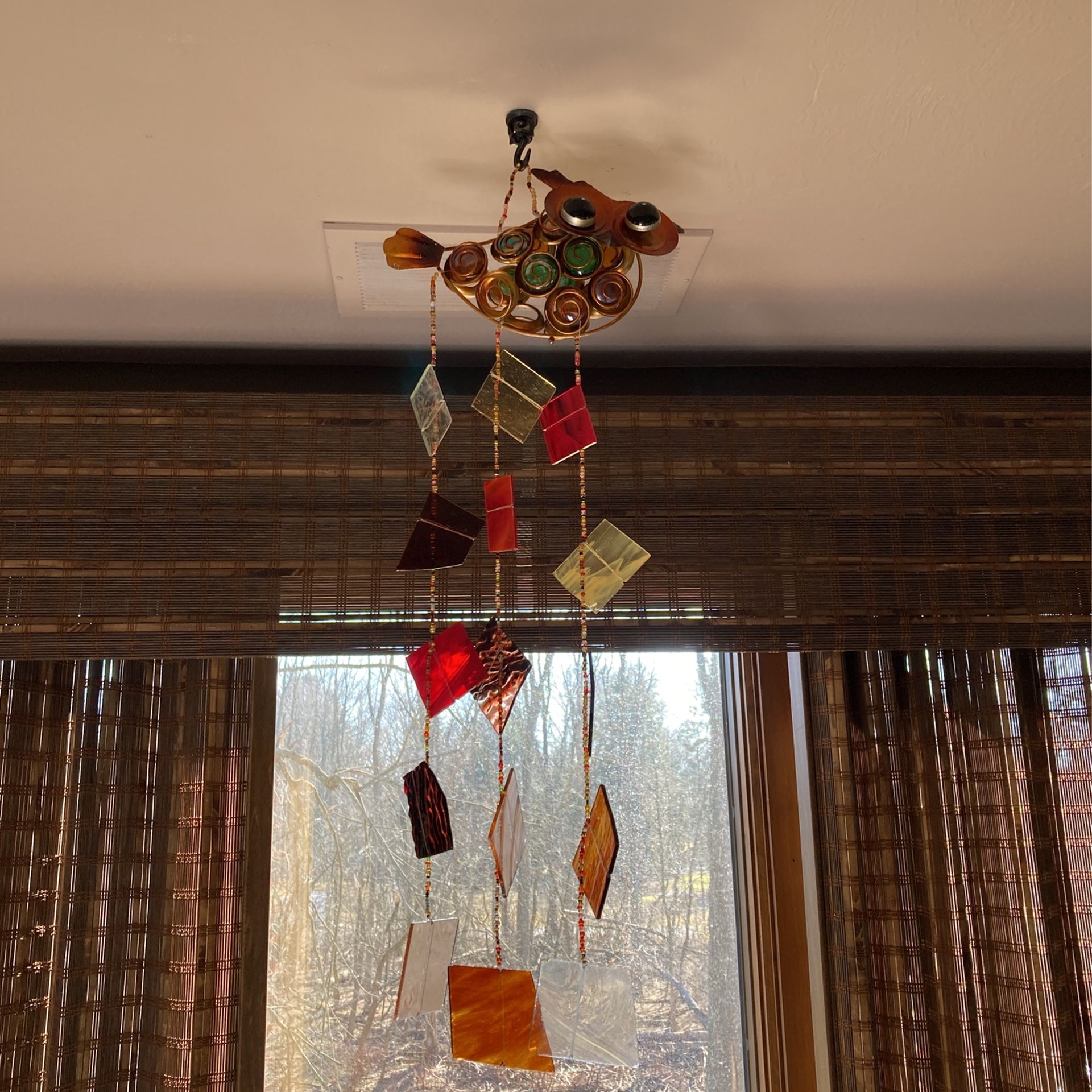 OWL STAIN GLASS WIND CHIME