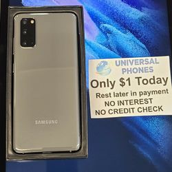 Samsung Galaxy S20 5G/FE 5G 128gb   UNLOCKED . NO CREDIT CHECK $1 DOWN PAYMENT OPTION  3 Months Warranty * 30 Days Return *