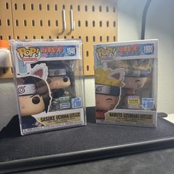 Funko Pop! Naruto & Sasuke Paw Encyclopedia SDCC Exclusive 2-pack