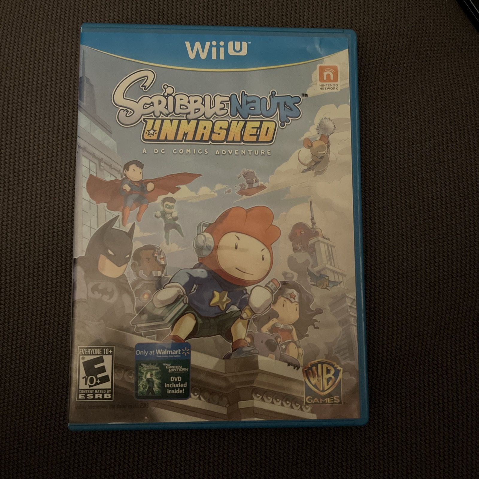 Scribblenauts Unmasked w/ Green Lantern DVD (Wii U); Rare Walmart Variant CIB