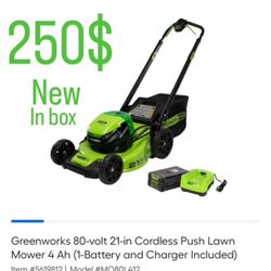 Greenworks 80-volt 21-in Cordless Push Lawn Mower 4 Ah 